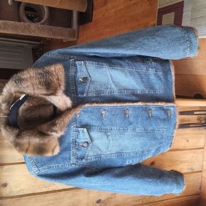 Womens jean/fur coat